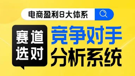 电商盈利8大体系·赛道选对，​竞争对手分析系统线上课-汇智资源网