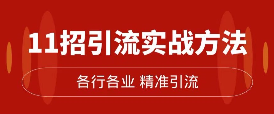 精准引流术：11招引流实战方法，让你私域流量加到爆（11节课完整)-汇智资源网