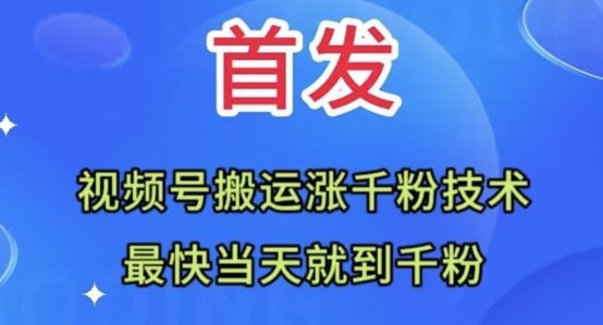 全网首发：视频号无脑搬运涨千粉技术，最快当天到千粉【揭秘】-汇智资源网