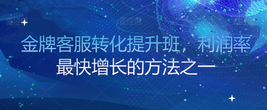 金牌客服转化提升班，利润率最快增长的方法之一-汇智资源网