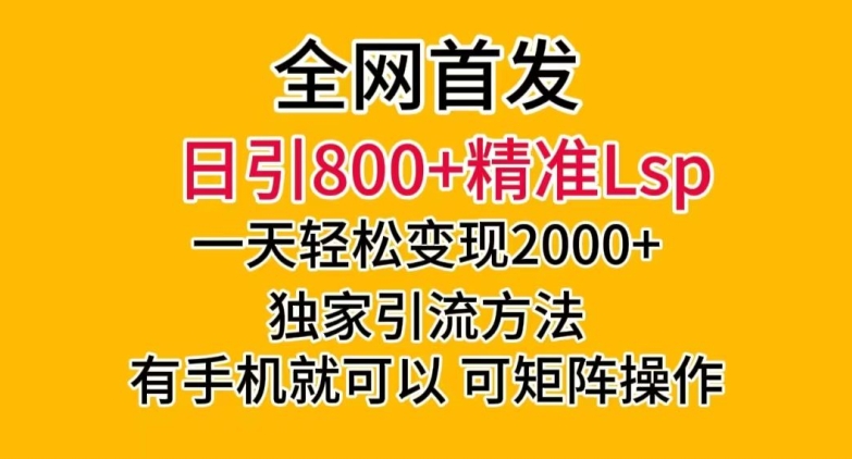 全网首发！日引800+精准老色批，一天变现2000+，独家引流方法，可矩阵操作【揭秘】-汇智资源网