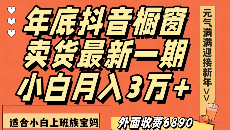 外面收费6890元年底抖音橱窗卖货最新一期，小白月入3万，适合小白上班族宝妈【揭秘】-汇智资源网