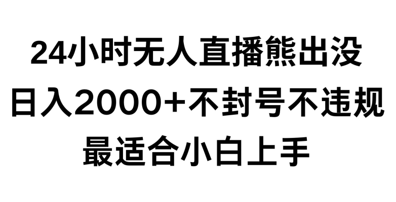 快手24小时无人直播熊出没，不封直播间，不违规，日入2000+，最适合小白上手，保姆式教学【揭秘】-汇智资源网