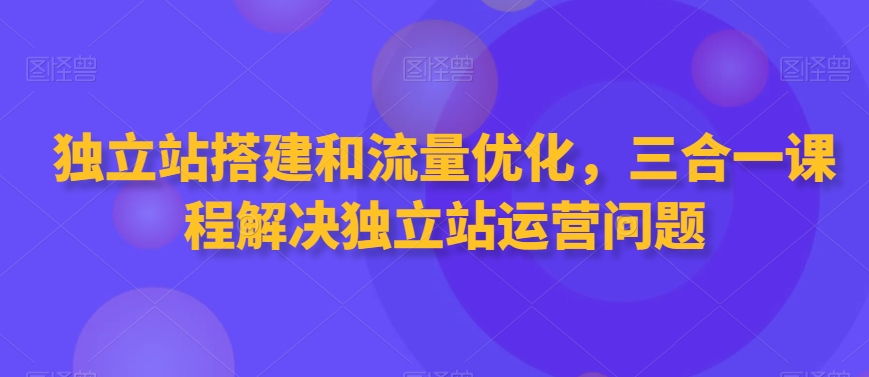 独立站搭建和流量优化，三合一课程解决独立站运营问题-汇智资源网