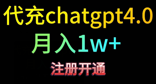 代充chatgpt4，日入500+，精准引流，暴力变现【揭秘】-汇智资源网