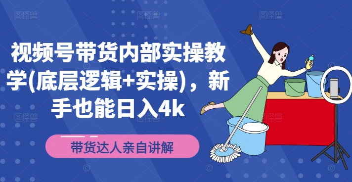 视频号带货内部实操教学(底层逻辑+实操)，新手也能日入4k-汇智资源网