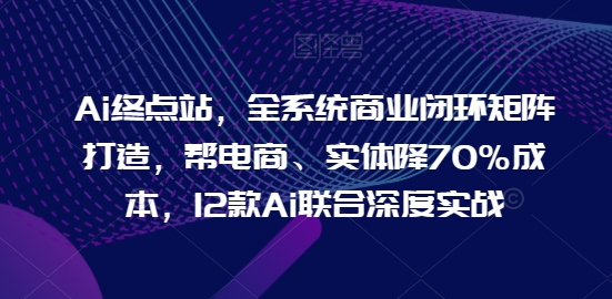 Ai终点站，全系统商业闭环矩阵打造，帮电商、实体降70%成本，12款Ai联合深度实战【0906更新】-汇智资源网