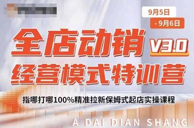 全店动销经营模式特训营，指哪打哪100%精准拉新保姆式起店实操课程-汇智资源网