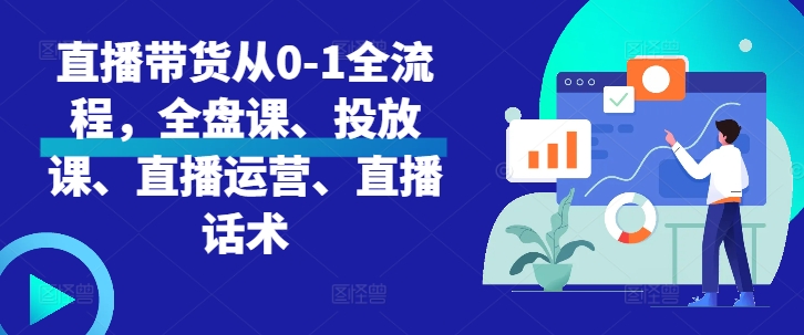 直播带货从0-1全流程，全盘课、投放课、直播运营、直播话术-汇智资源网