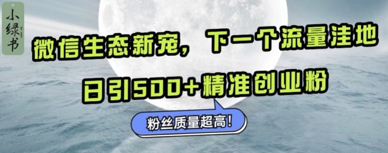 微信生态新宠小绿书：下一个流量洼地，日引500+精准创业粉，粉丝质量超高-汇智资源网