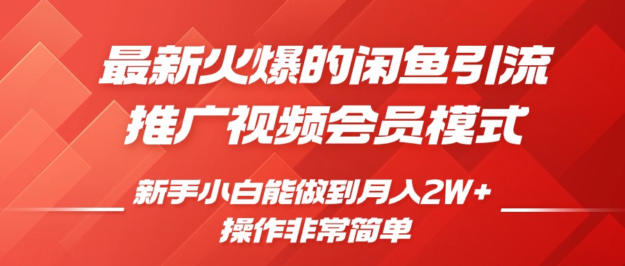 闲鱼引流推广影视会员，0成本就可以操作，新手小白月入过W+【揭秘】-汇智资源网