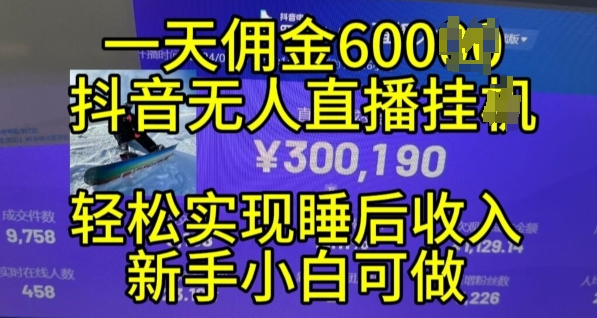 2024年11月抖音无人直播带货挂JI，小白的梦想之路，全天24小时收益不间断实现真正管道收益【揭秘】-汇智资源网