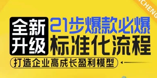 21步爆款必爆标准化流程，全新升级，打造企业高成长盈利模型-汇智资源网