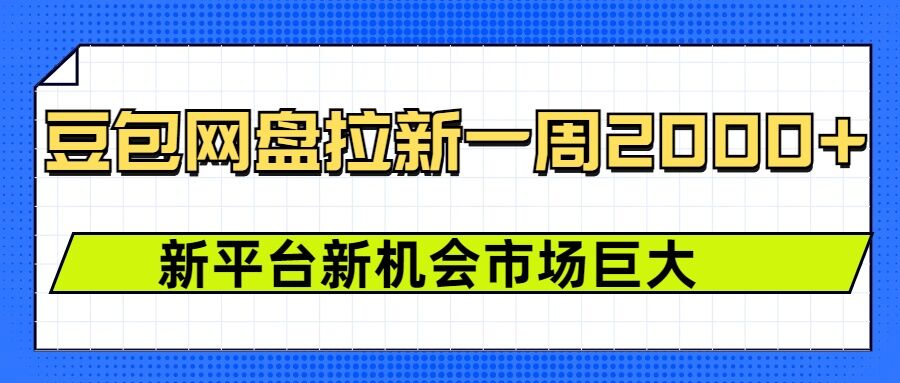 豆包网盘拉新，一周2k，新平台新机会-汇智资源网