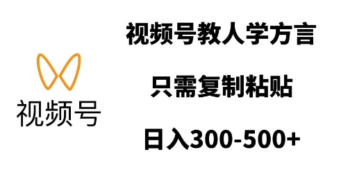 视频号教人学方言，只需复制粘贴，日入多张-汇智资源网